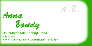 anna bondy business card